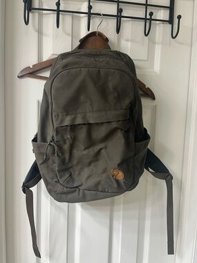 Fjallraven olive green backpack
